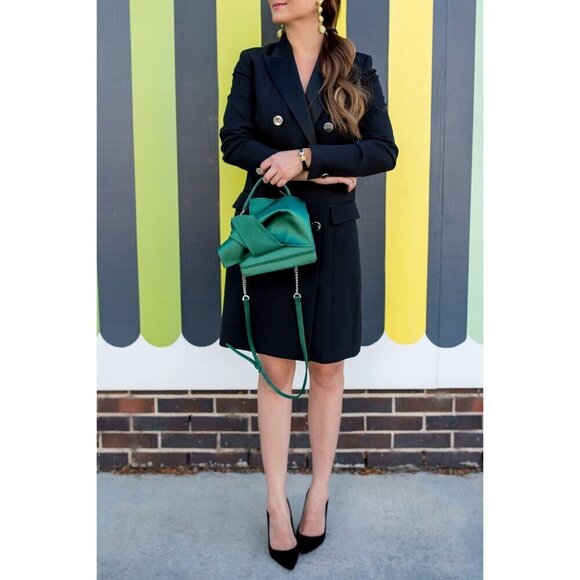 💕ANNE KLEIN💕 Double Breasted Tuxedo Blazer Dress ~ Black 12 - Picture 10 of 16